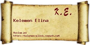 Kelemen Elina névjegykártya